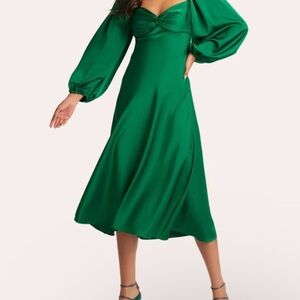 Sachin + Babi Melody Empire Midi Dress in Emerald Green Size Xtra Large